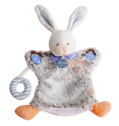  choupidoudou marionnette lapin violet orange blanc 